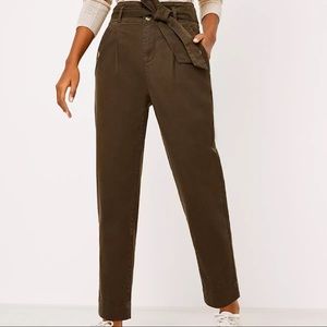 LOFT Tie Waist Slim Ankle Pants